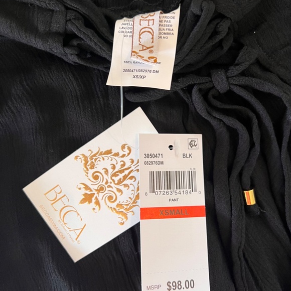 Becca by Rebecca Virtue Ponza Lace Up Pants black NWT - Picture 5 of 6